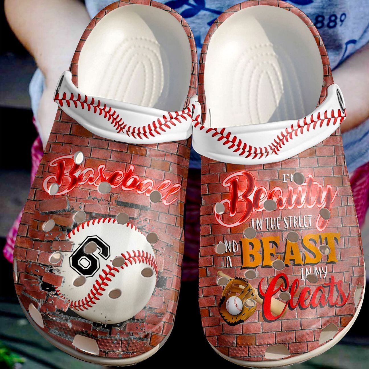 Baseball Personalized Clog, Custom Name, Text Beauty In The Street, Fashion Style For Women, Men, Kid, Print 3D