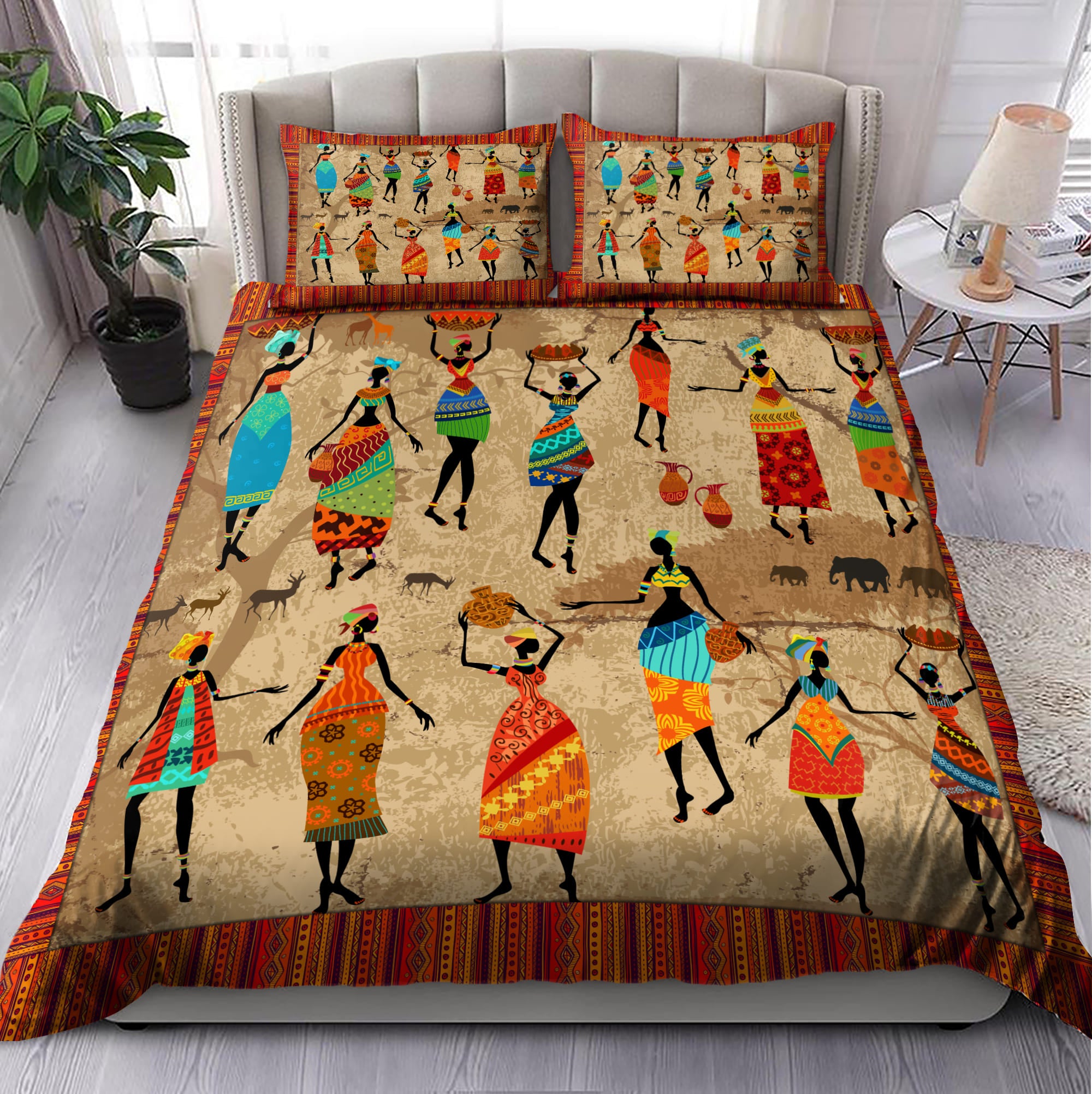 Tmarc Tee African Ladies 3D All Over Printed Bedding Set