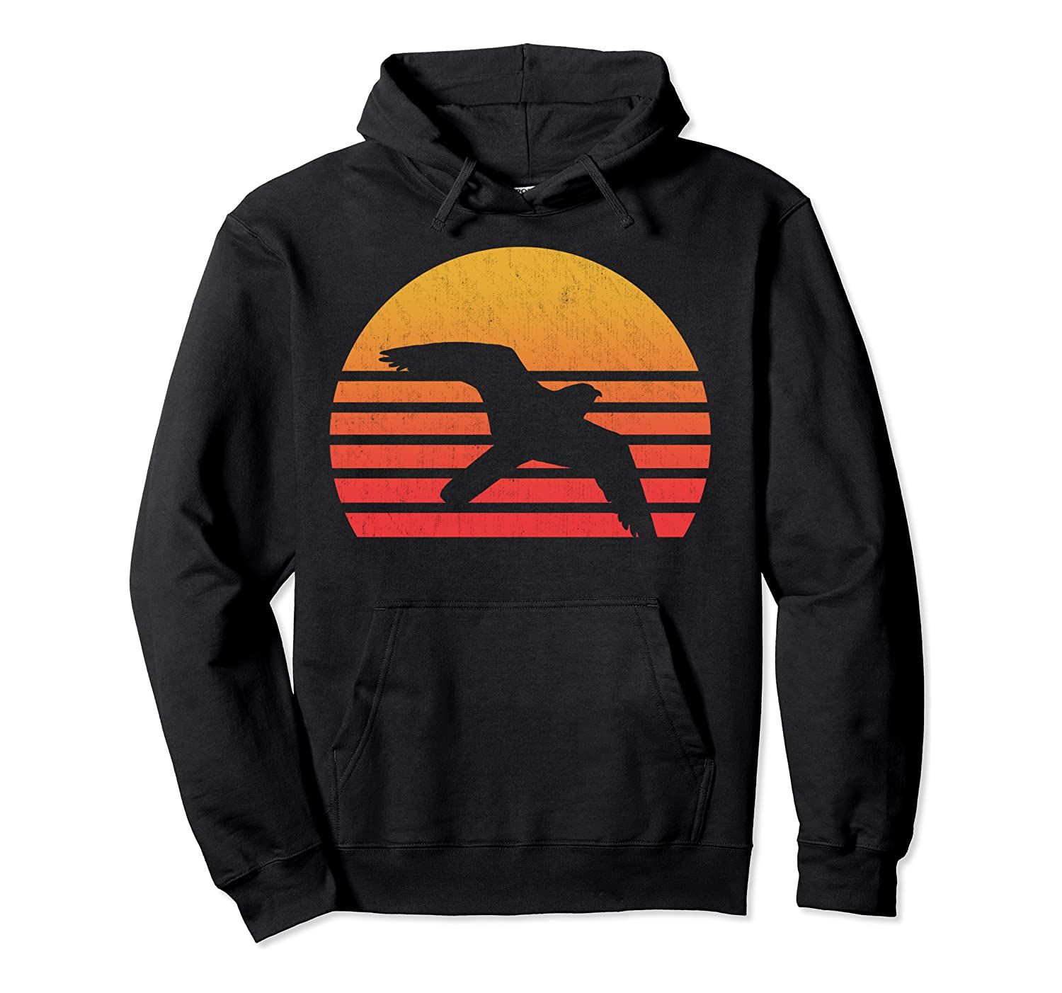 Vintage Retro Sunset Peregrine Falcon Pullover Hoodie, T-Shirt, Sweatshirt