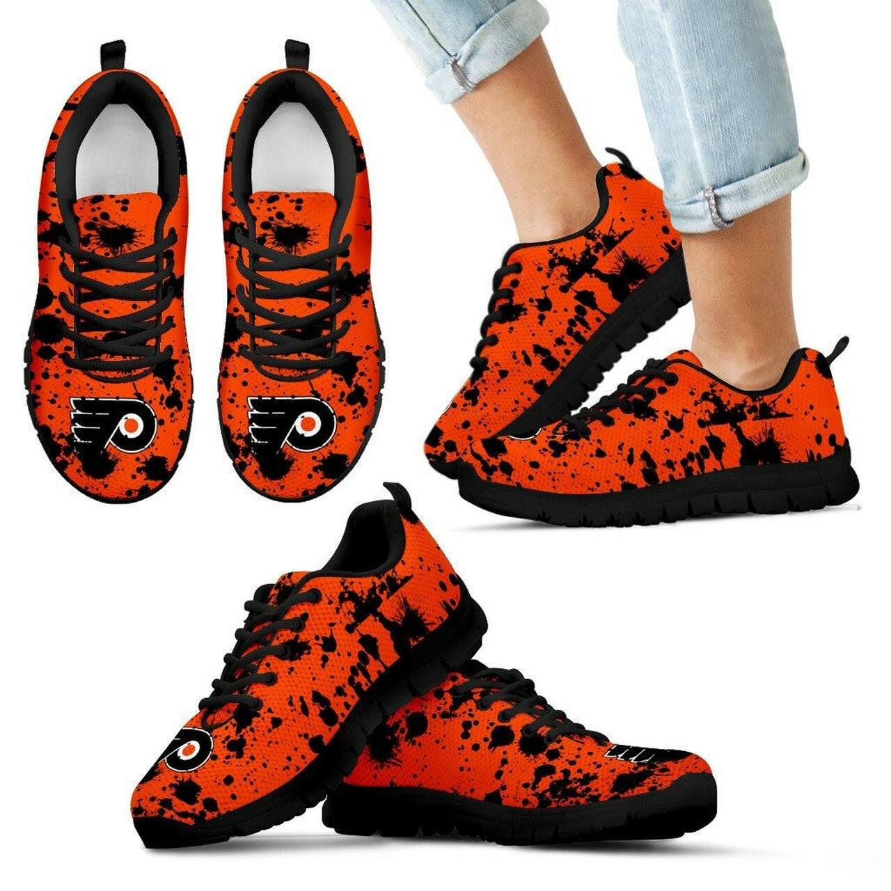 Splatters Watercolor Philadelphia Flyers Sneakers Running Shoes For Men, Women Shoes7570