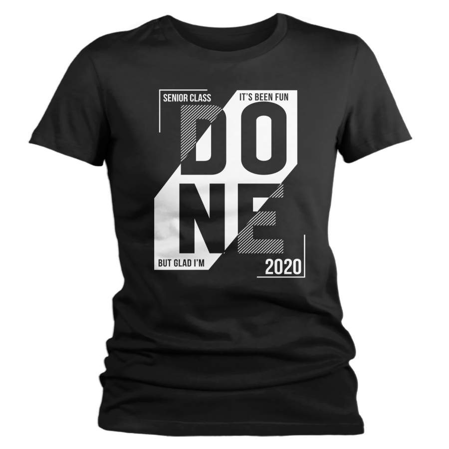 Women’s Done Senior 2020 T Shirt Athletic Shirt Senior 2020 Shirts Typography Graduating Class 2020 T-Shirt Grad Gift Idea