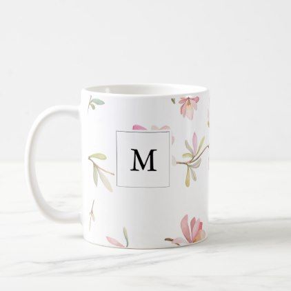 Minimal Pastel Flowers Pattern Coffee Mug