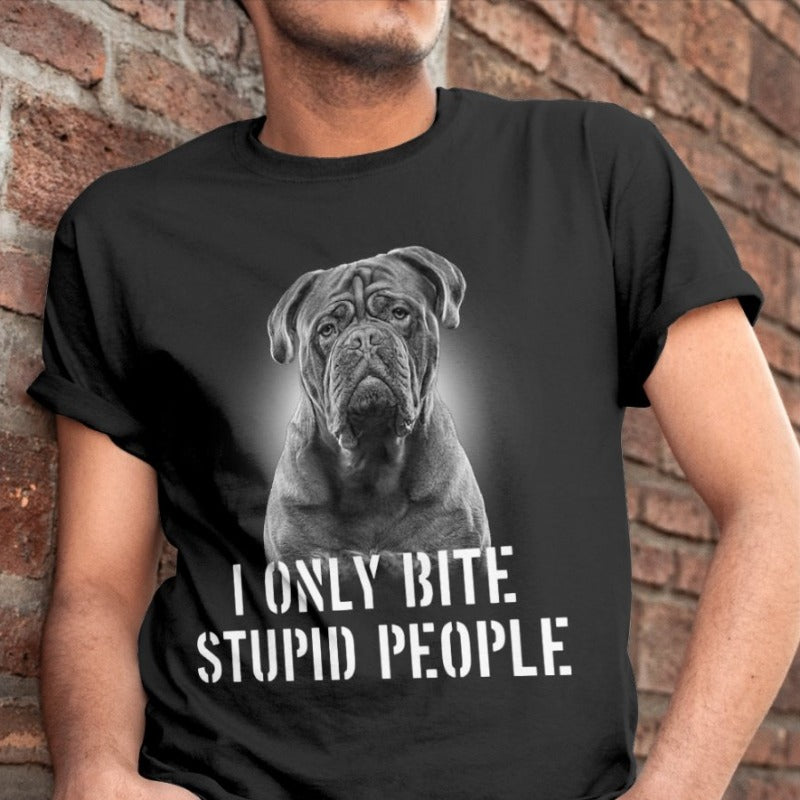 I Only Bite Stupid People Funny Pitbull Dog Gift Men Women T-shirt