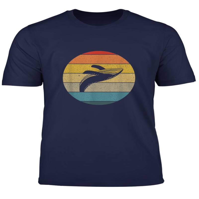 Vintage Retro Sunset Ocean Breaching Humpback Whale T Shirt