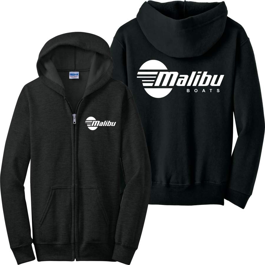 Malibu Boats Zip Up Hoodie Wake Board Skier JDM Zipper Sweatshirt 