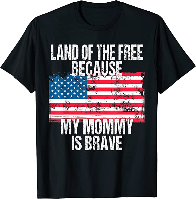 4th of July Vintage American Flag Land of the Free Mommy T-Shirt