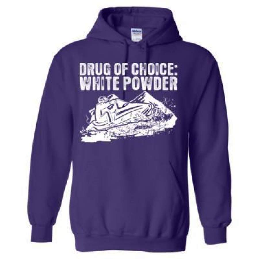 AGR Drug Of Choice White Powder Snowmobile – Heavy Blend™ Hooded Sweatshirt