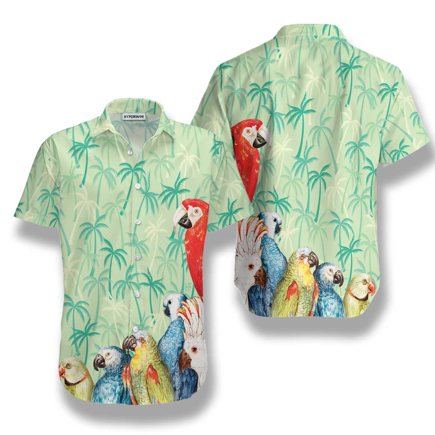 Vintage Parrot With Coconut Palm Tree Hawaii Shirt For Men And Women Ha31931