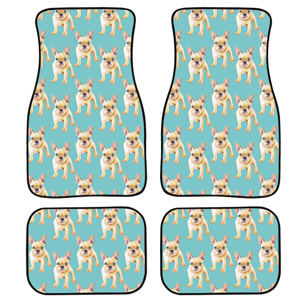 Watercolor French Bulldog Puppy Print Front And Back Car Floor Mats