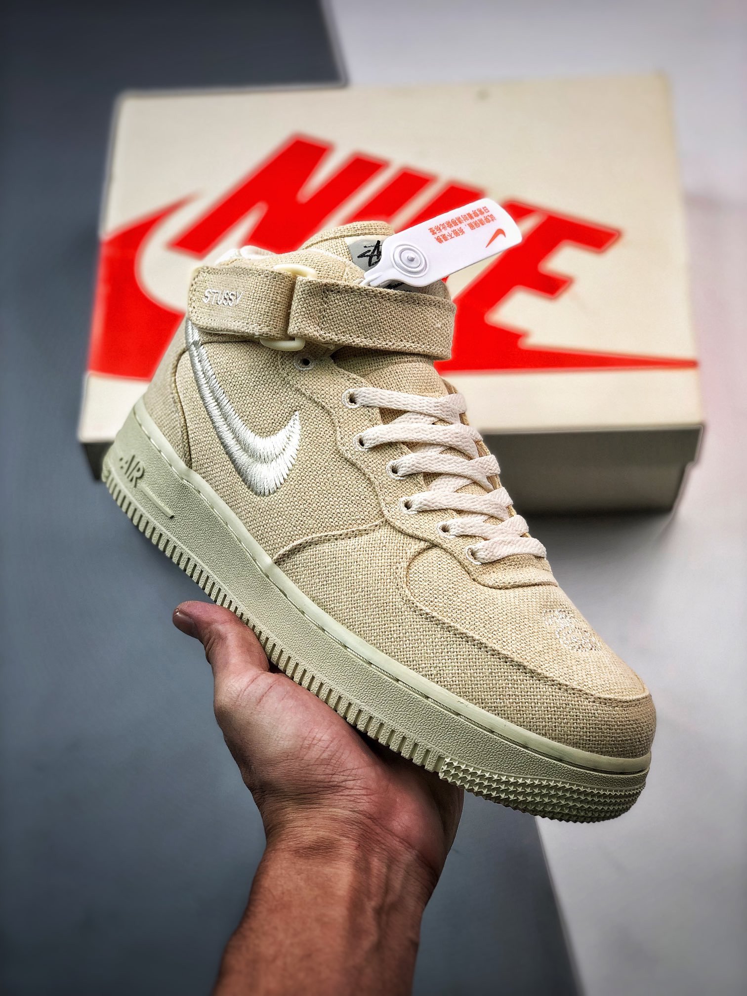 Stussy x Nike Air Force 1 Mid Fossil Stone DJ7841-200 5338865