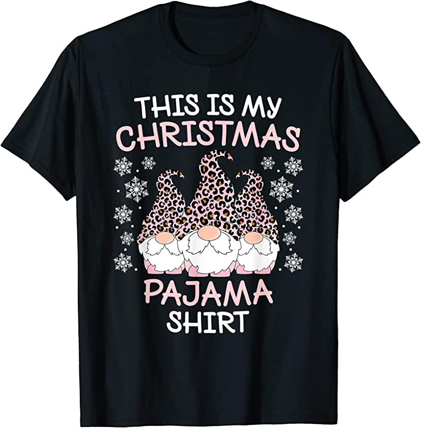 Xmas This Is My Christmas Pajama Leopard Gnome Men Women T-Shirt