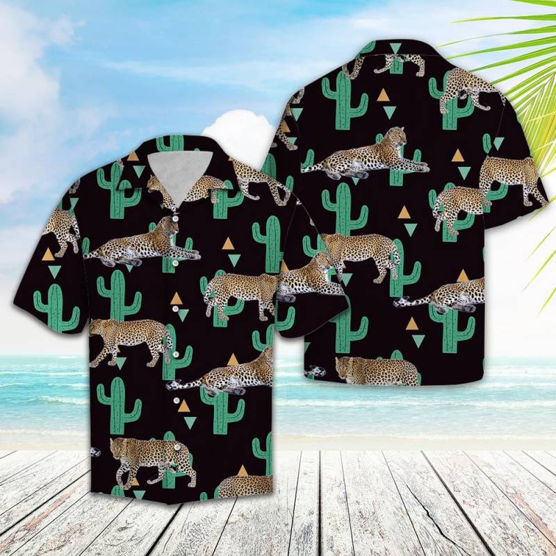 Leopard Cactus Pattern Hawaii Shirt Ha77535