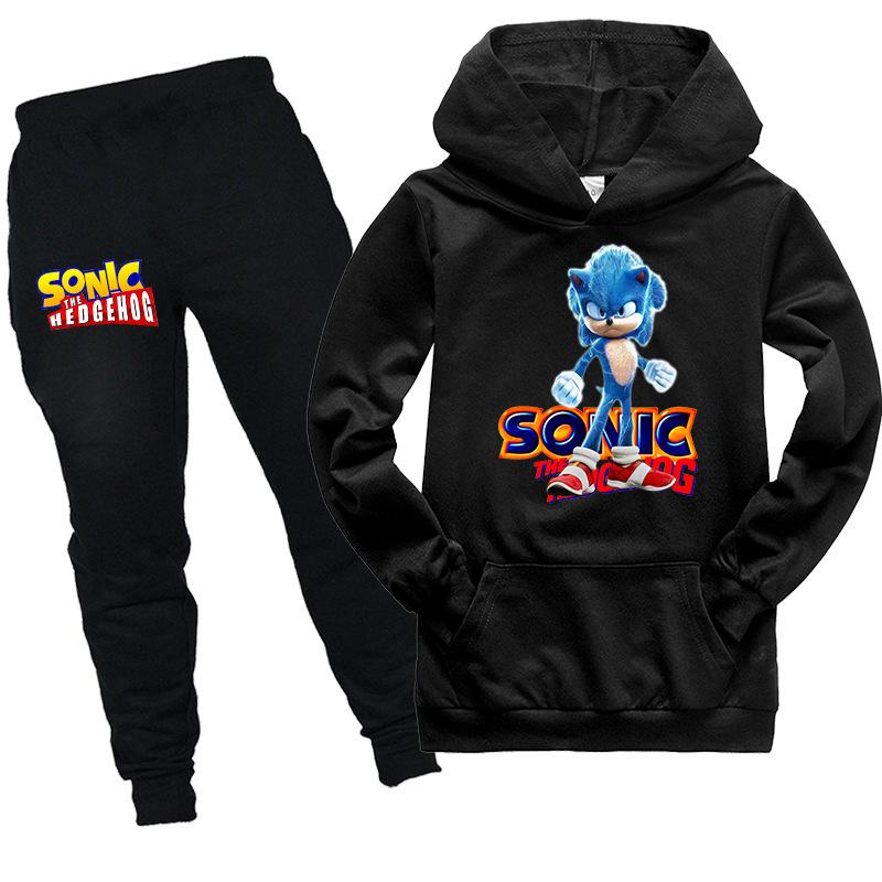 Kids Sonic The Hedgehog 2020 Casual Hooded Shirt Tracksuit