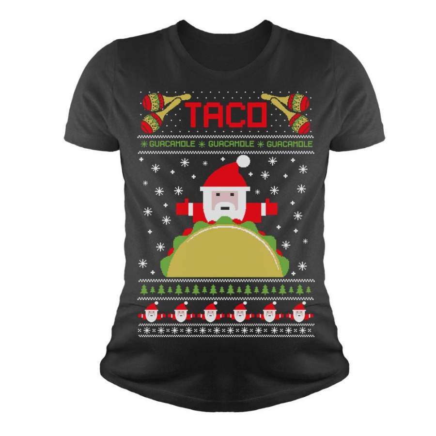 Taco Santa Ugly Christmas Funny Maternity Shirt