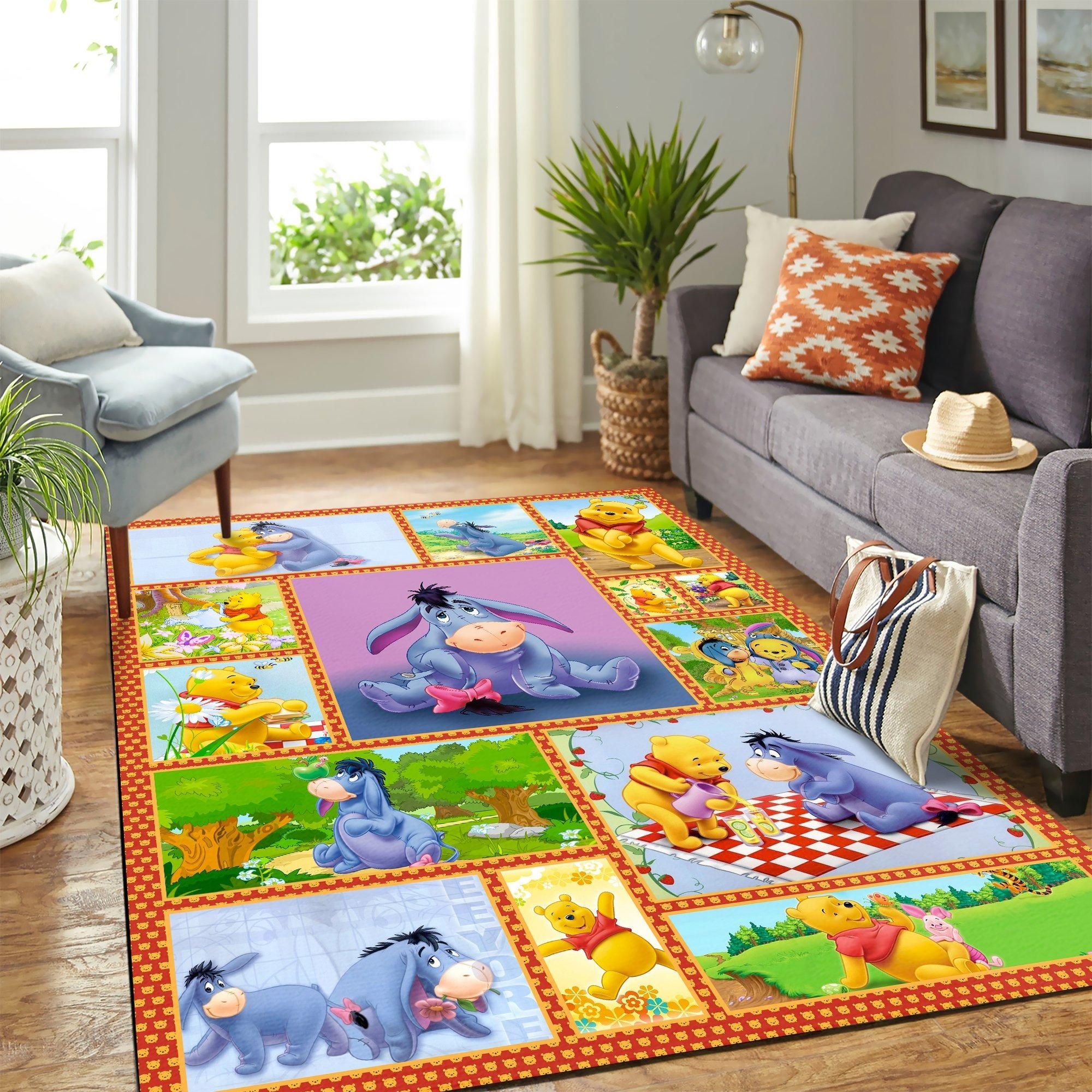 Pooh And Eeyore Area Rug Geeky Carpet – Home Decor – Bedroom Living Room Décor