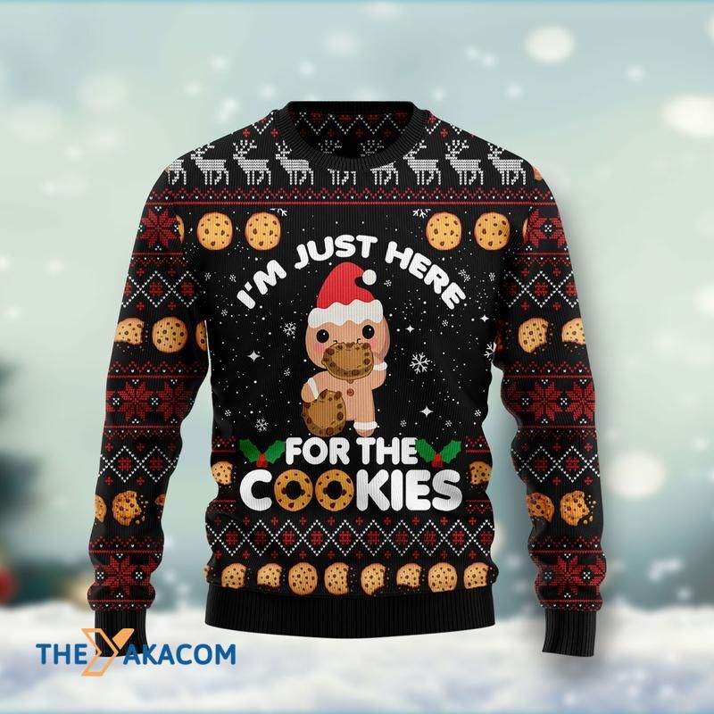 Merry Xmas Just Here For The Cookies Awesome Gift For Christmas Ugly Christmas Sweater