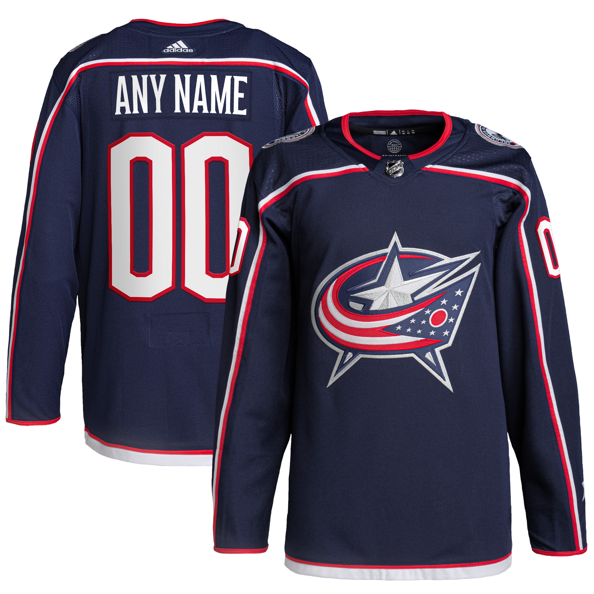 Columbus Blue Jackets Home Primegreen Authentic Custom Jersey – Navy