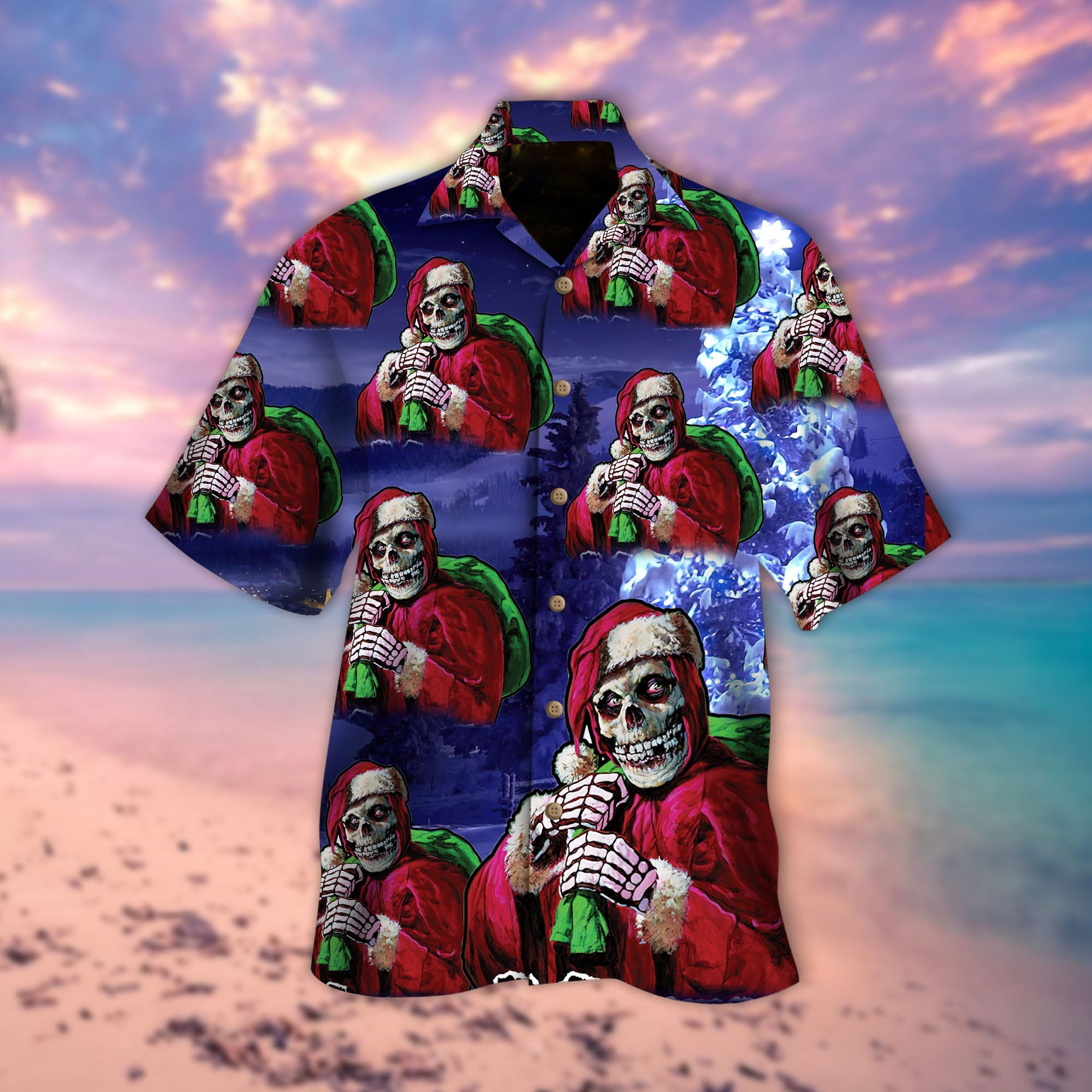 Santa Skulls Hawaii Skull Lover Hawaii Shirt For Men Women Ha80561