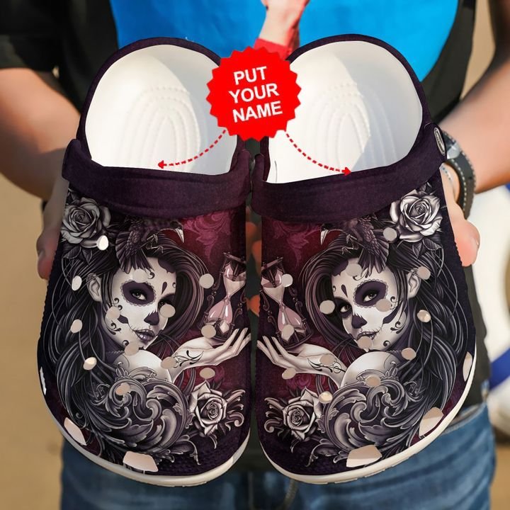 Skull Crocs - Skull Crimson Sugar Clog Shoes - TattoosCafe