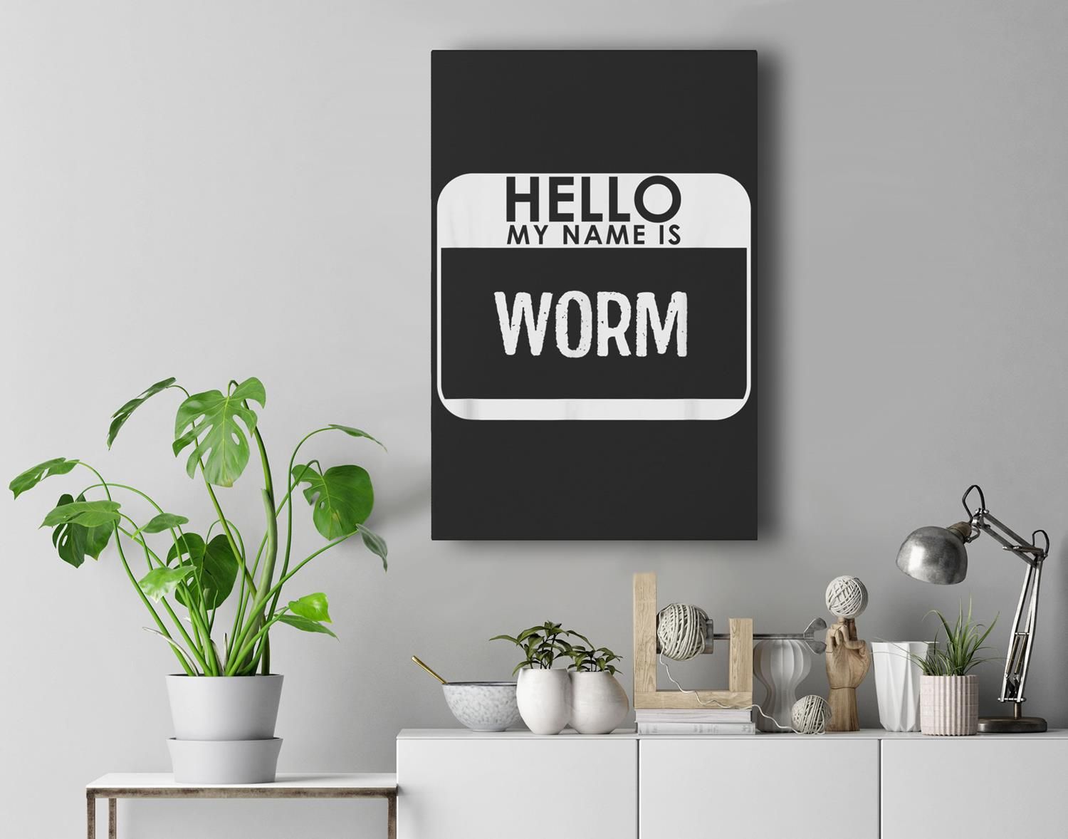 Worm Costume Funny Easy Halloween Outfit Animal Premium Wall Art Canvas Decor