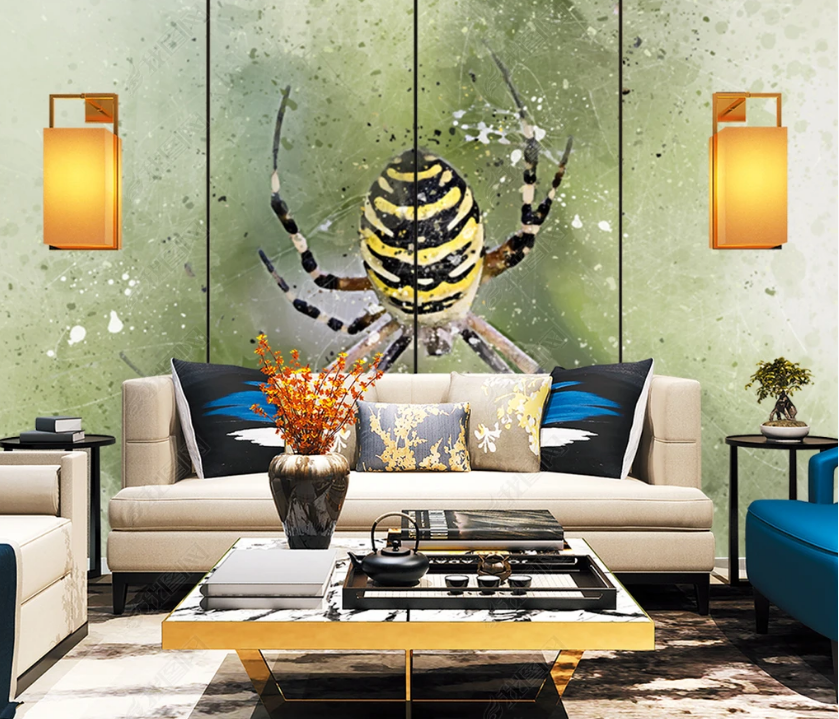 3D Watercolor Animal Spider Wall Mural Wallpaper Lqh 156