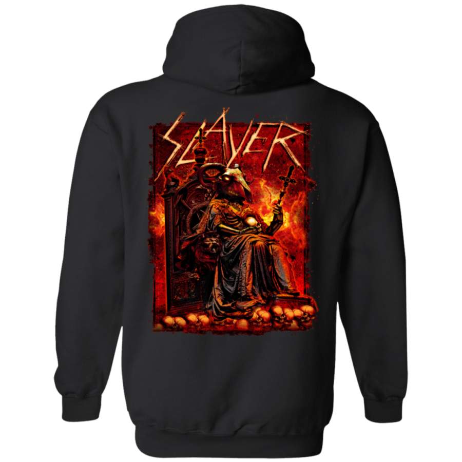 Slayer T Shirt Goat Skull Band Logo Official Back print Pullover Hoodie