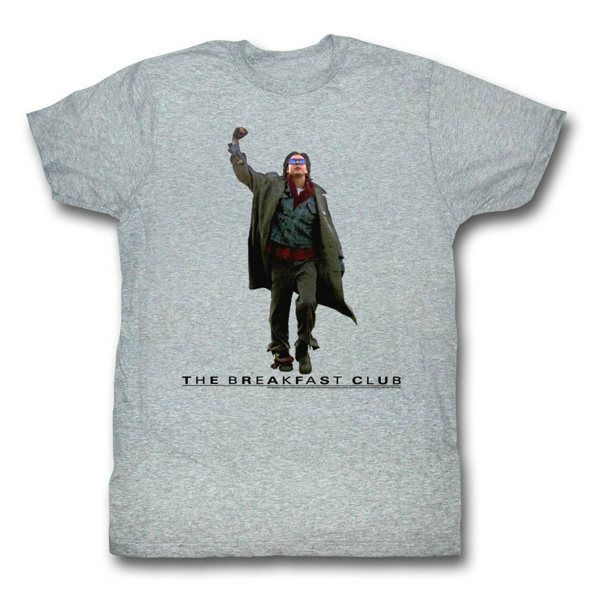 Breakfast Club Fist Pump Cut Out Gray Adult T-Shirt