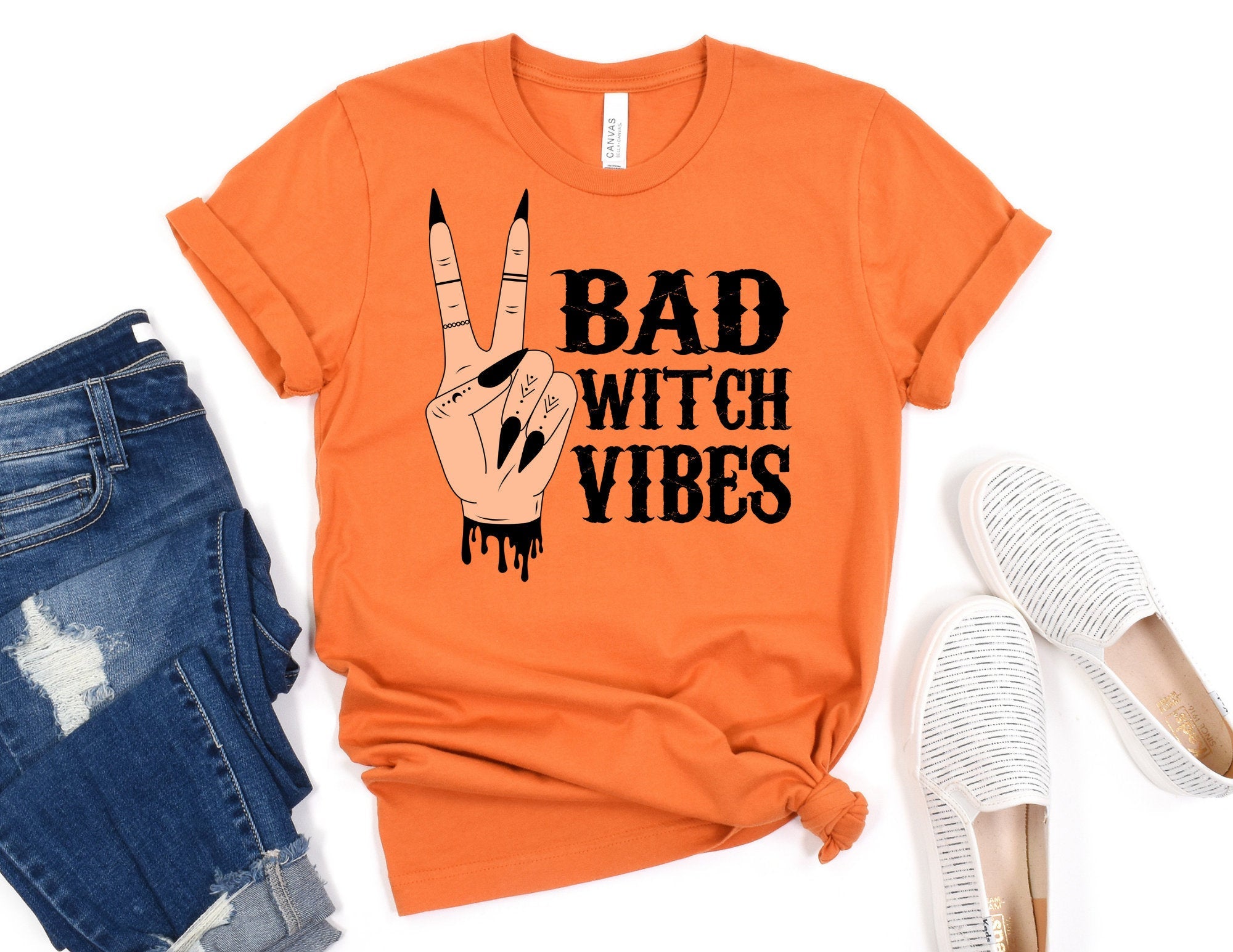 Bad Witch Vibes Shirt, Witch Shirt, Halloween Shirt, Halloween Tee, Happy Halloween T-Shirt, Spooky Shirts T-Shirt Hoodie All Color Size S-5Xl