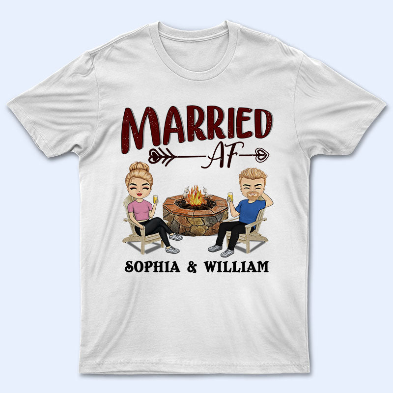 Married Af – Grilling Chillin Couple – Personalized Custom T Shirt