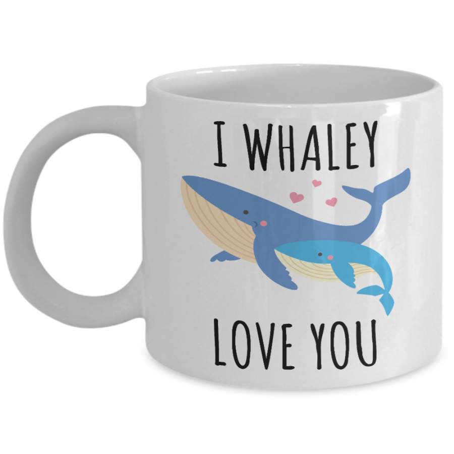 Whale Gifts for Women Men Mug I Whaley Love You Cute Coffee Cup