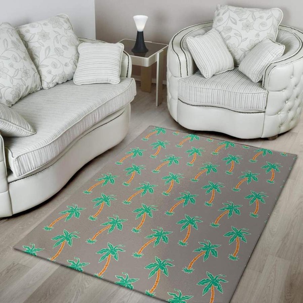 Cartoon Palm Tree Hawaiian Print Area Rug