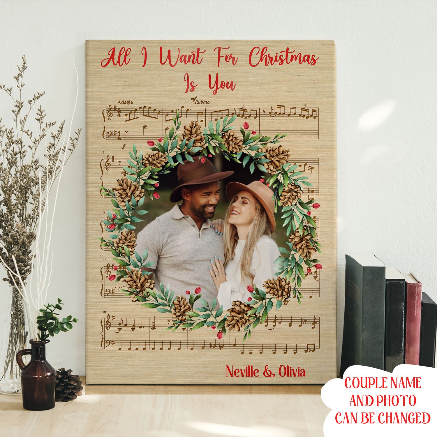 All I want for Christmas – Personalized custom photo canvas – Christmas gifts