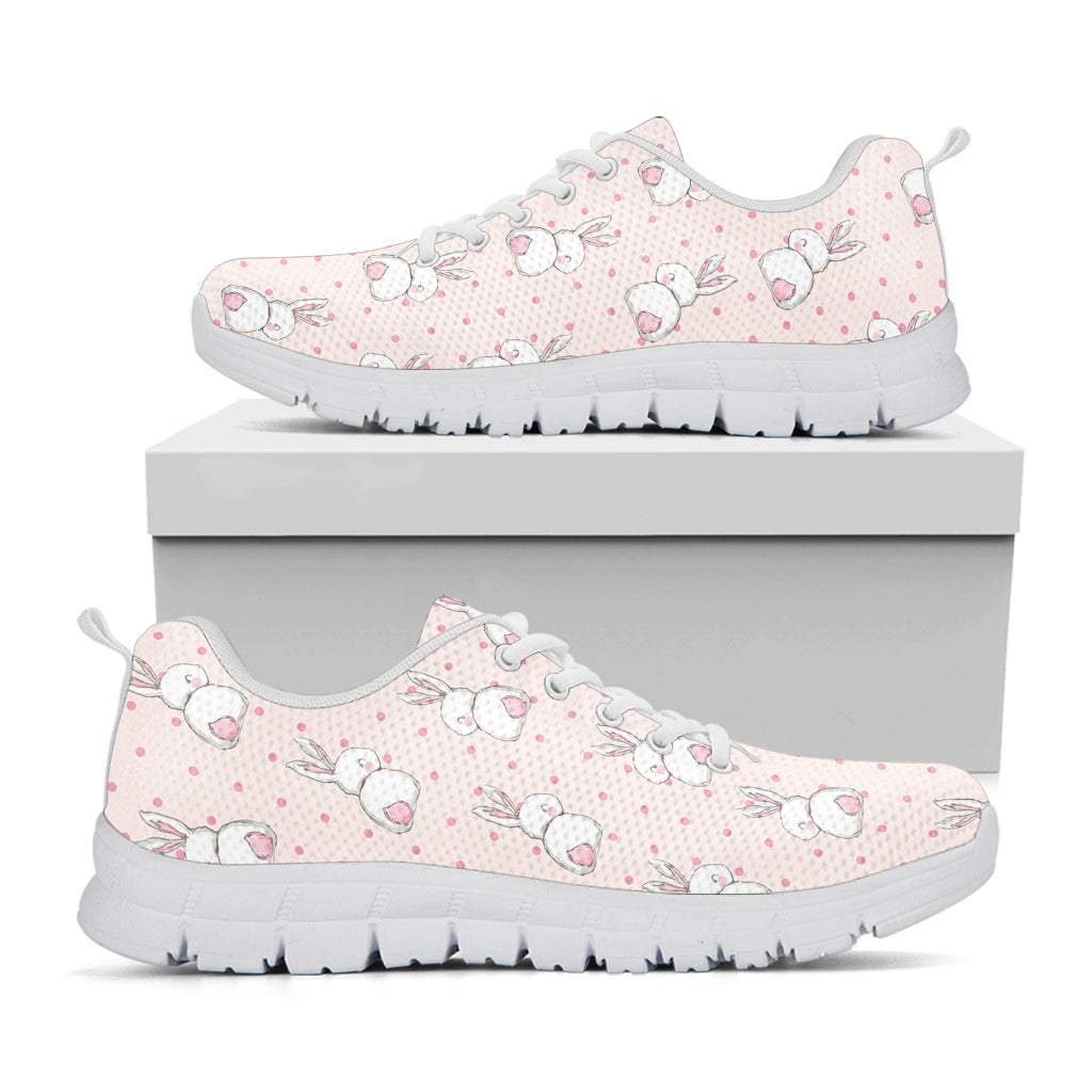 Cute Rabbit Pattern Print White Sneakers