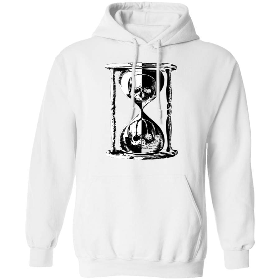 Unus Annus Unisex Hoodie Skull With Hourglass Black And White Great Gift Ideas