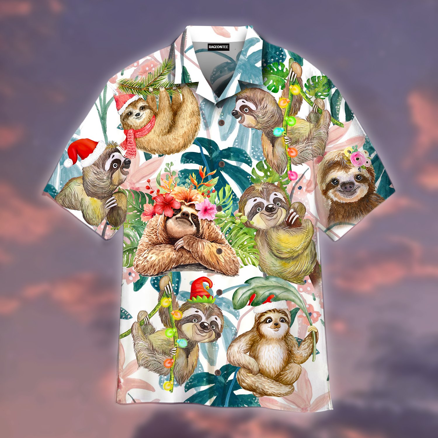 Merry Christmas With Happy Sloth Hawaii Shirt For Men Women Adult Ha27824