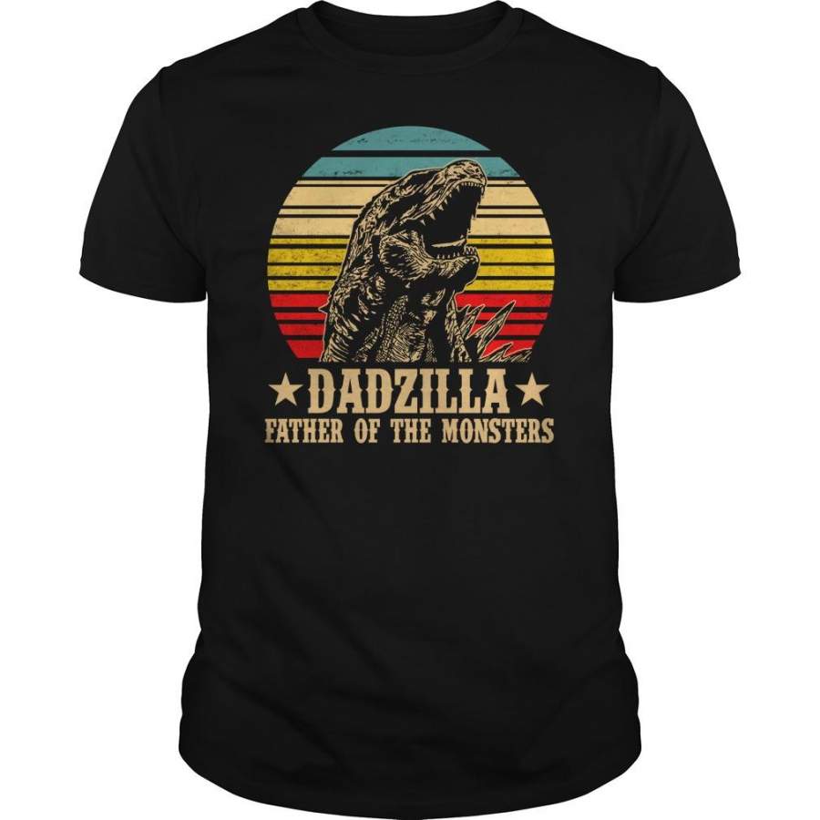 Dadzilla Father of the Monsters Vintage Sunset Shirt Best Trending Tee