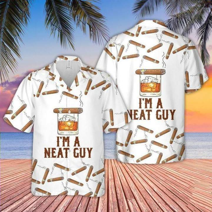 Bourbon Whiskey Cigars A Neat Guy Hawaii Shirt Unisex Adult Ha4383