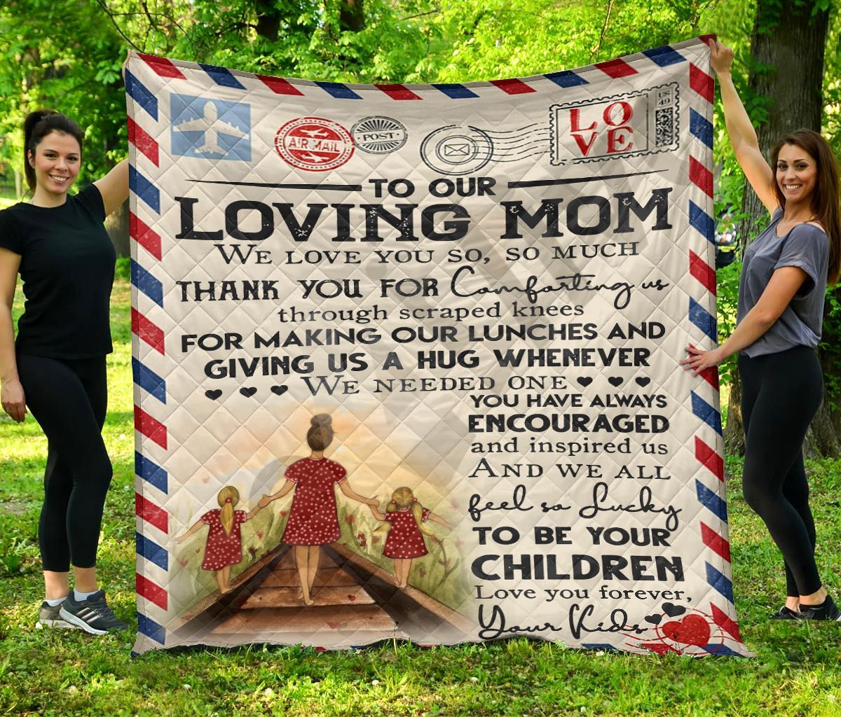 Custom Blanket Personalized Letter To Our Loving Mom 1 - Mother's Day Gift - Quilt Blanket