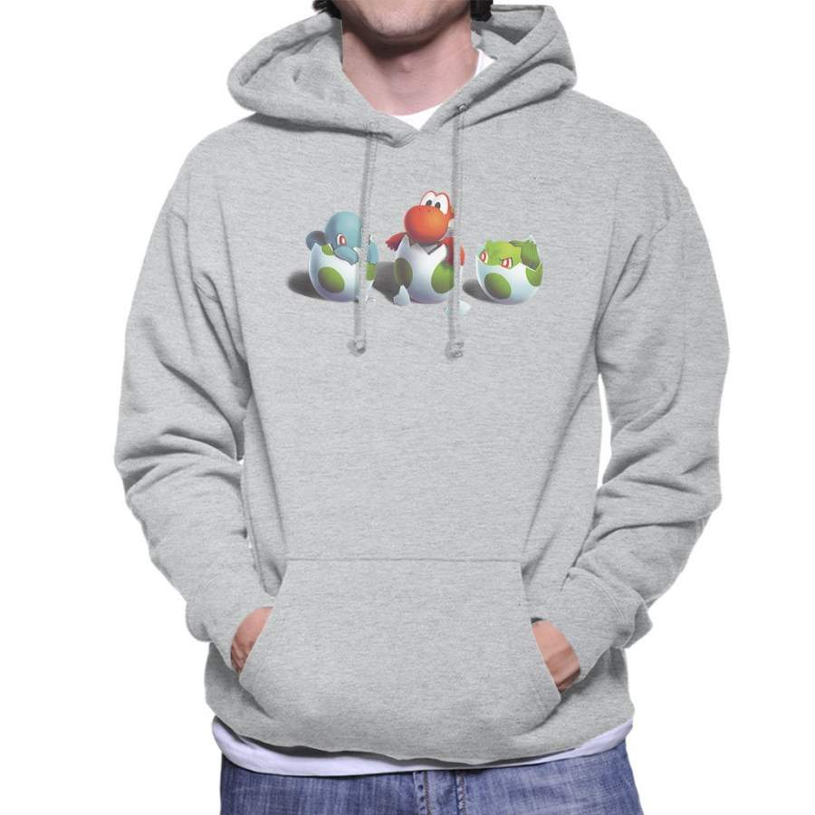 Super Mario Yoshis Island Hatching Pokemon Men’s Hooded Sweatshirt