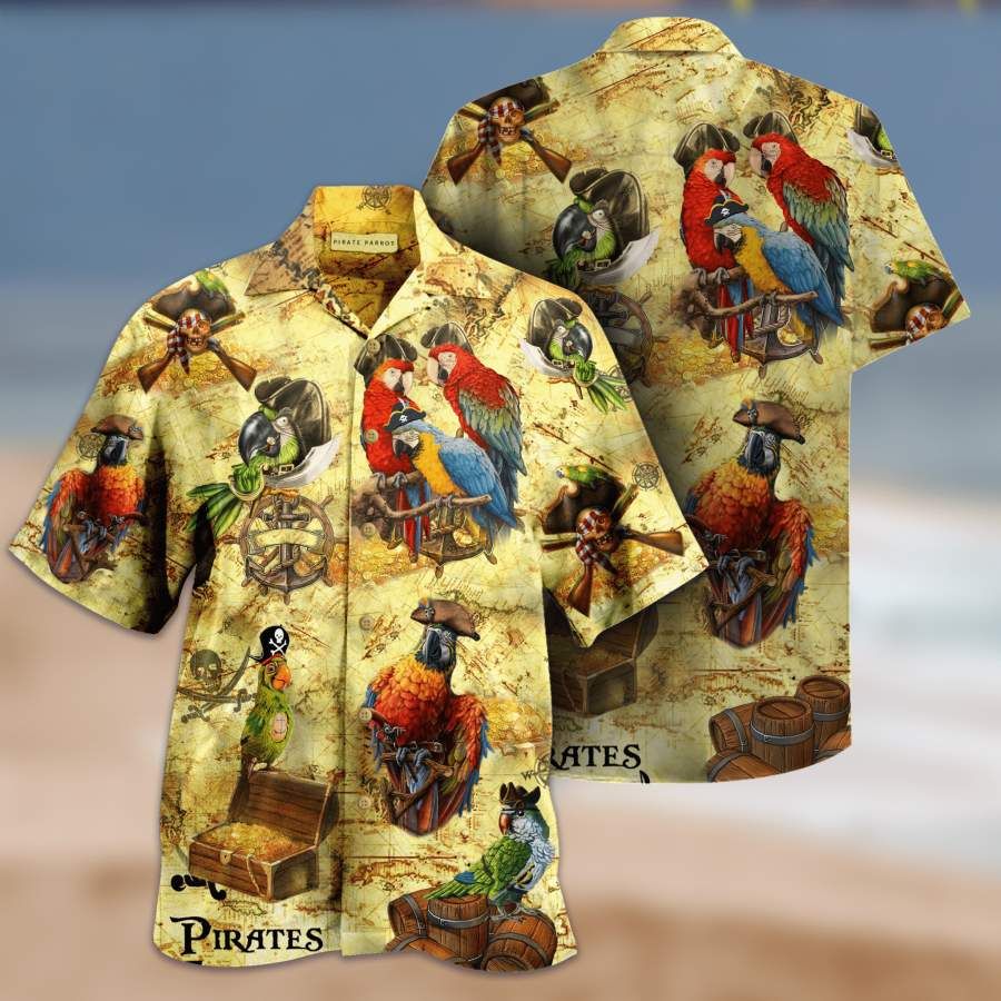 Pirate Parrots Hawaii Aloha Shirts Ha101520