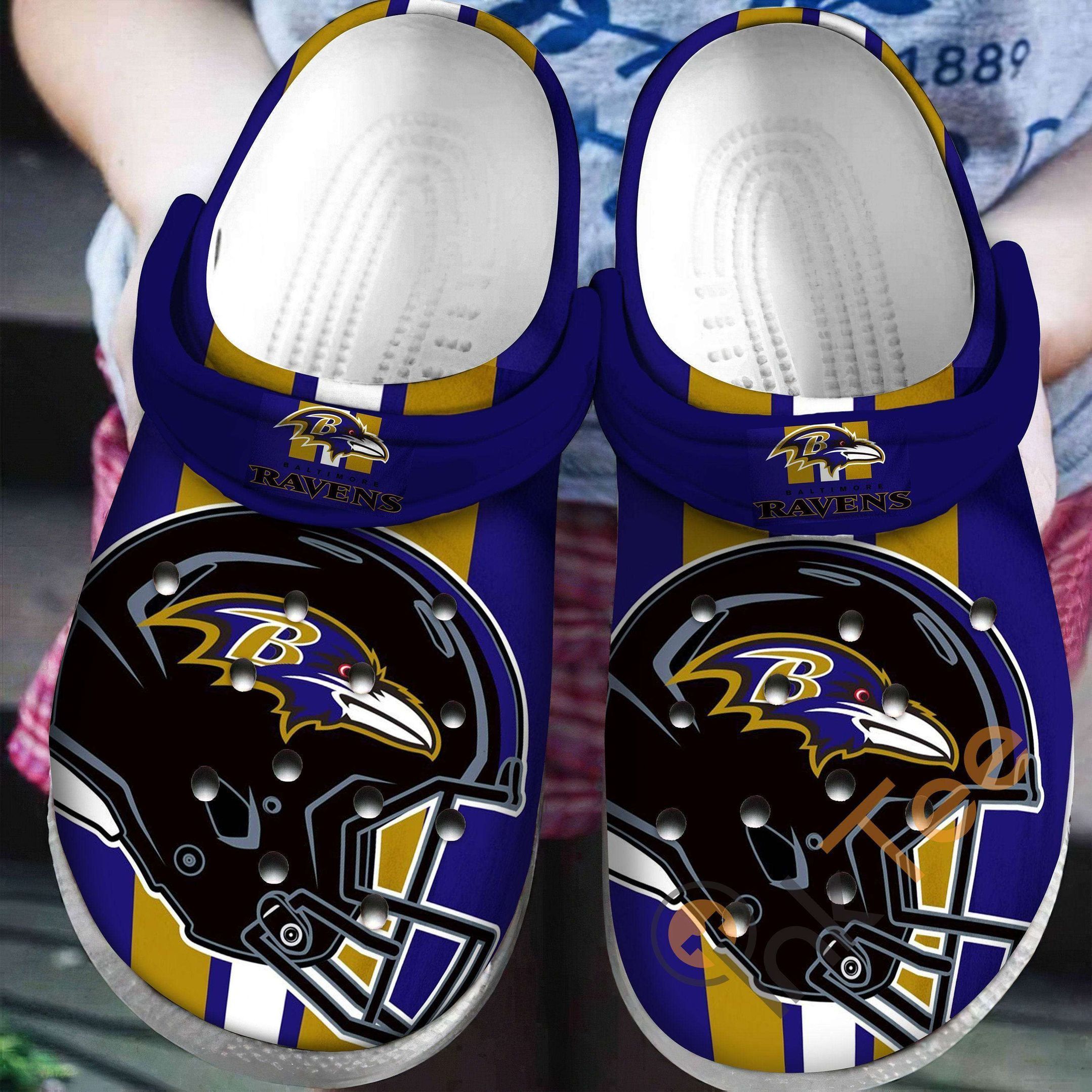 Baltimore Ravens Nfl Teams Gift For Fan Crocs Crocband Clogs Comfy Footwear Tl97