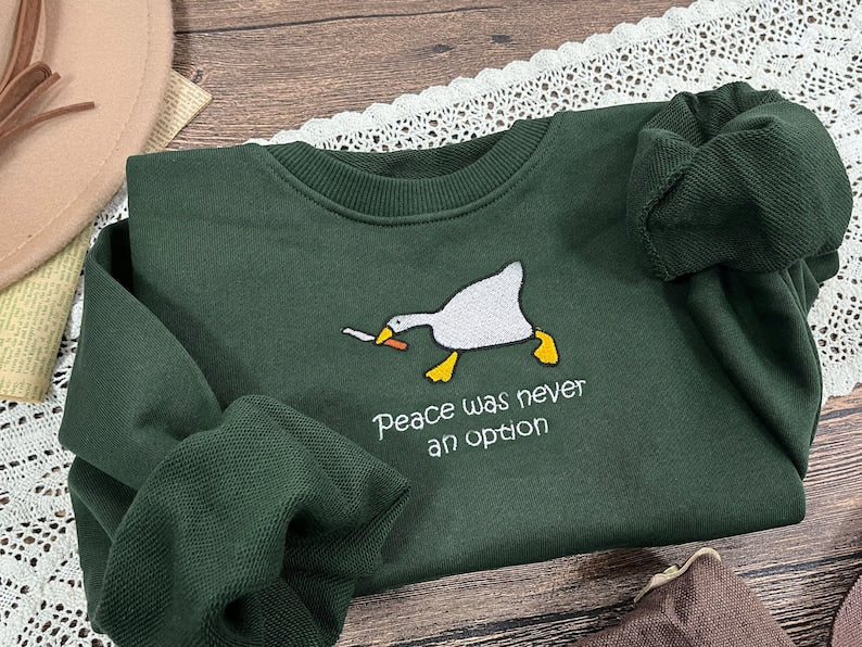 Murder Duck Embroidered Sweatshirt 2D Crewneck Sweatshirt All Over Print Sweatshirt For Women Sweatshirt For Men Sws2727