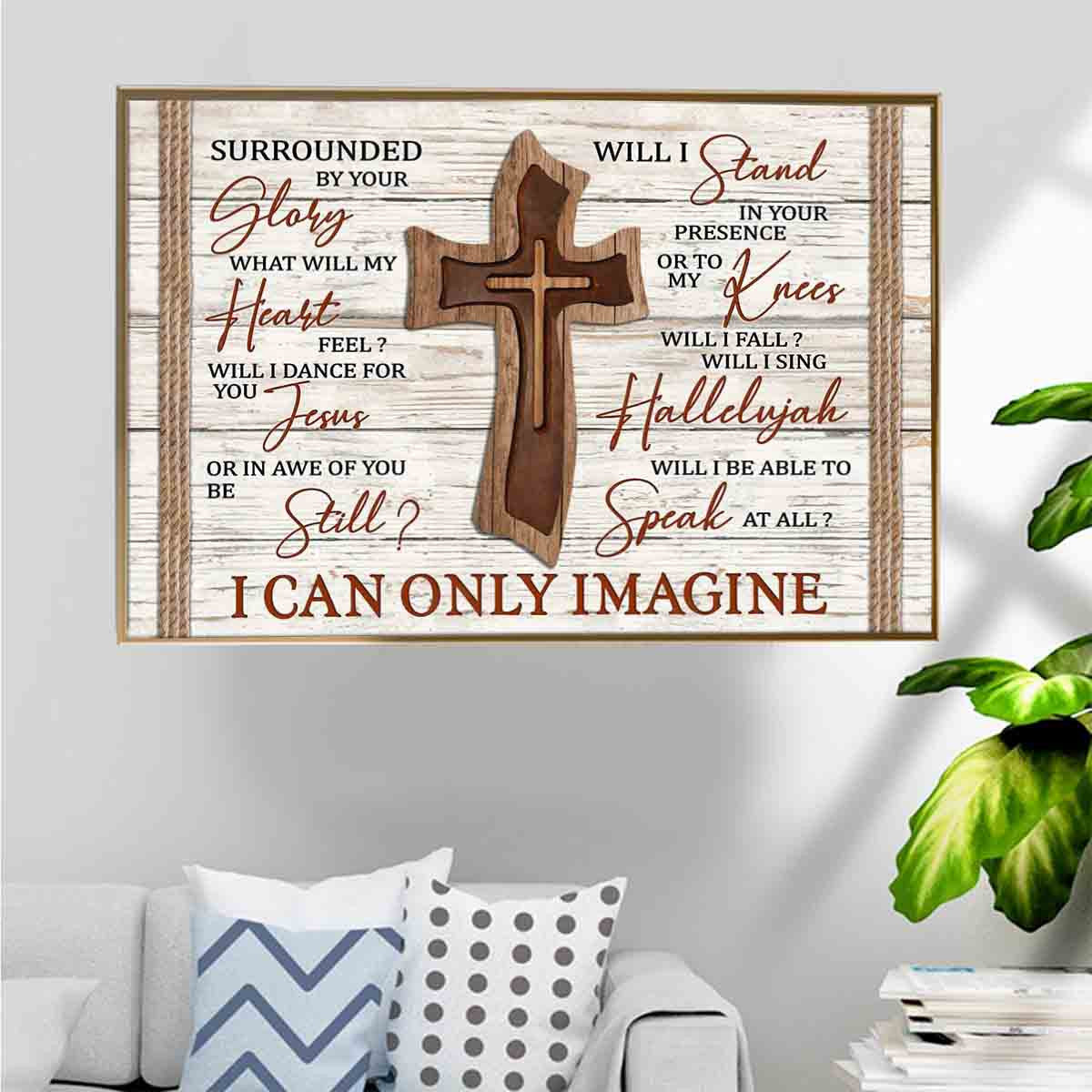 Wooden Cross Poster – Will I Sing Hallelujah Glory Jesus Home Décor Gift For Male Female Friends – Gigo Smart