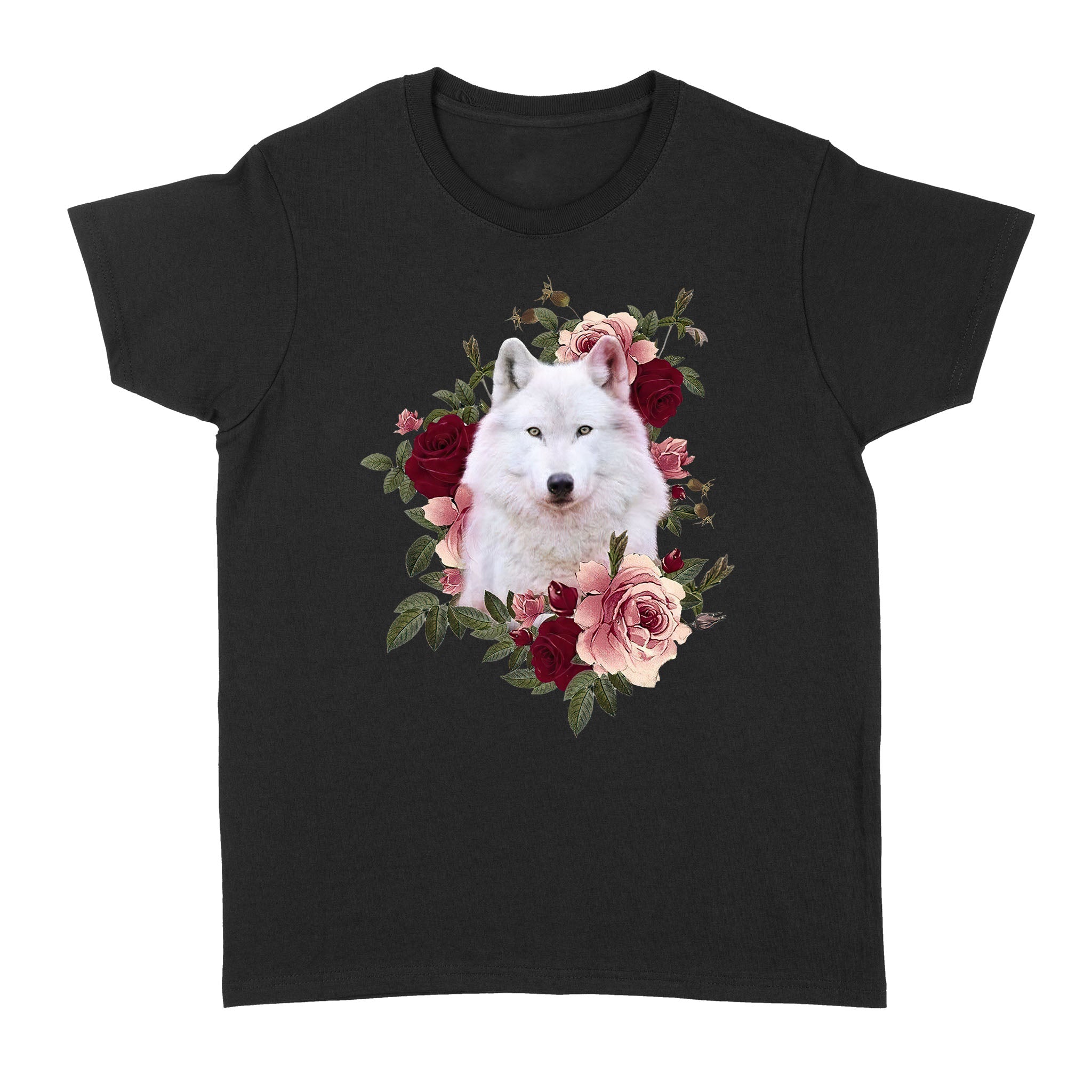 White Wolf Roses Flowers – Standard Women’s T-shirt