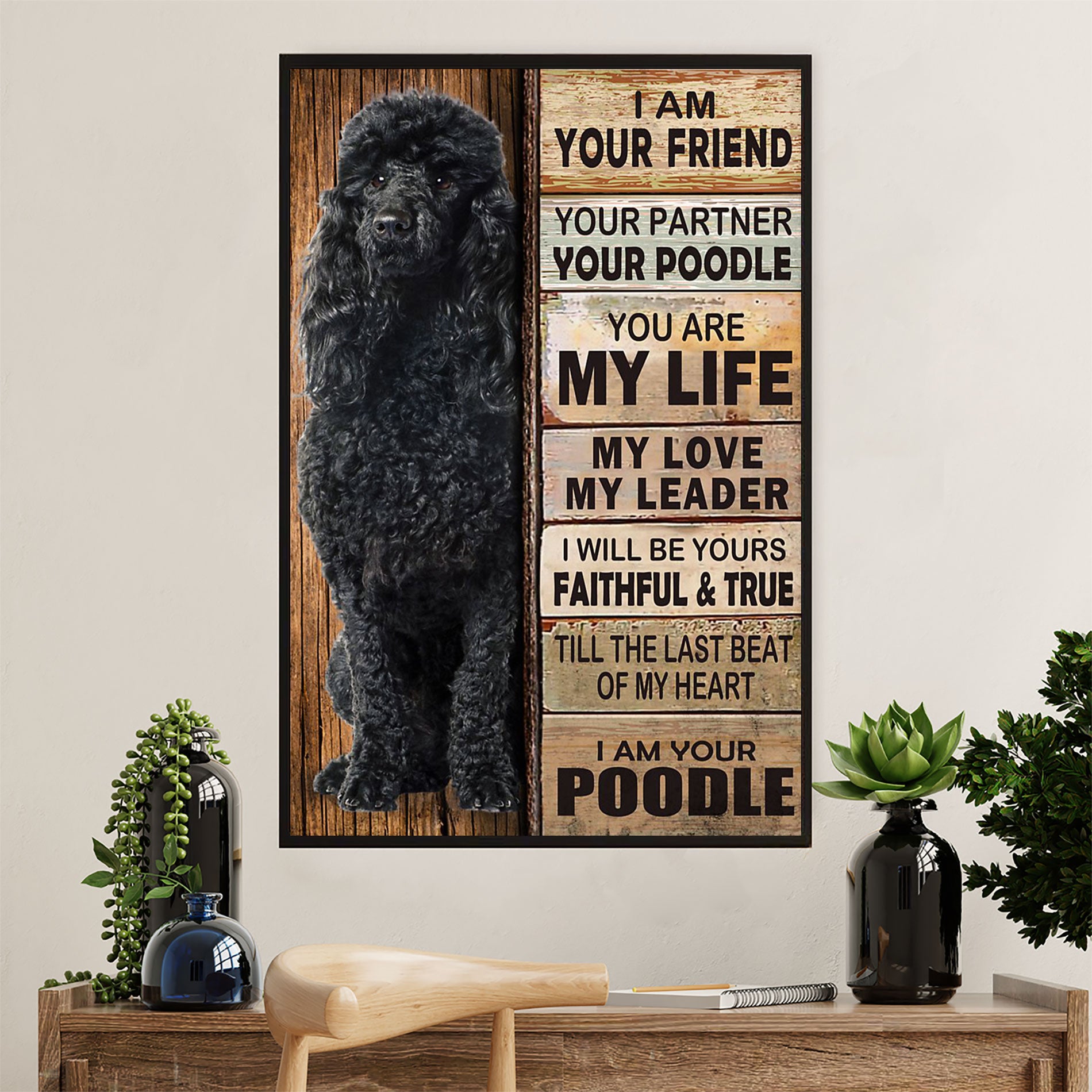 Poodle Best Friend Dog Canvas Wall Art Prints | Home Décor Gift For Poodle Puppies Lover