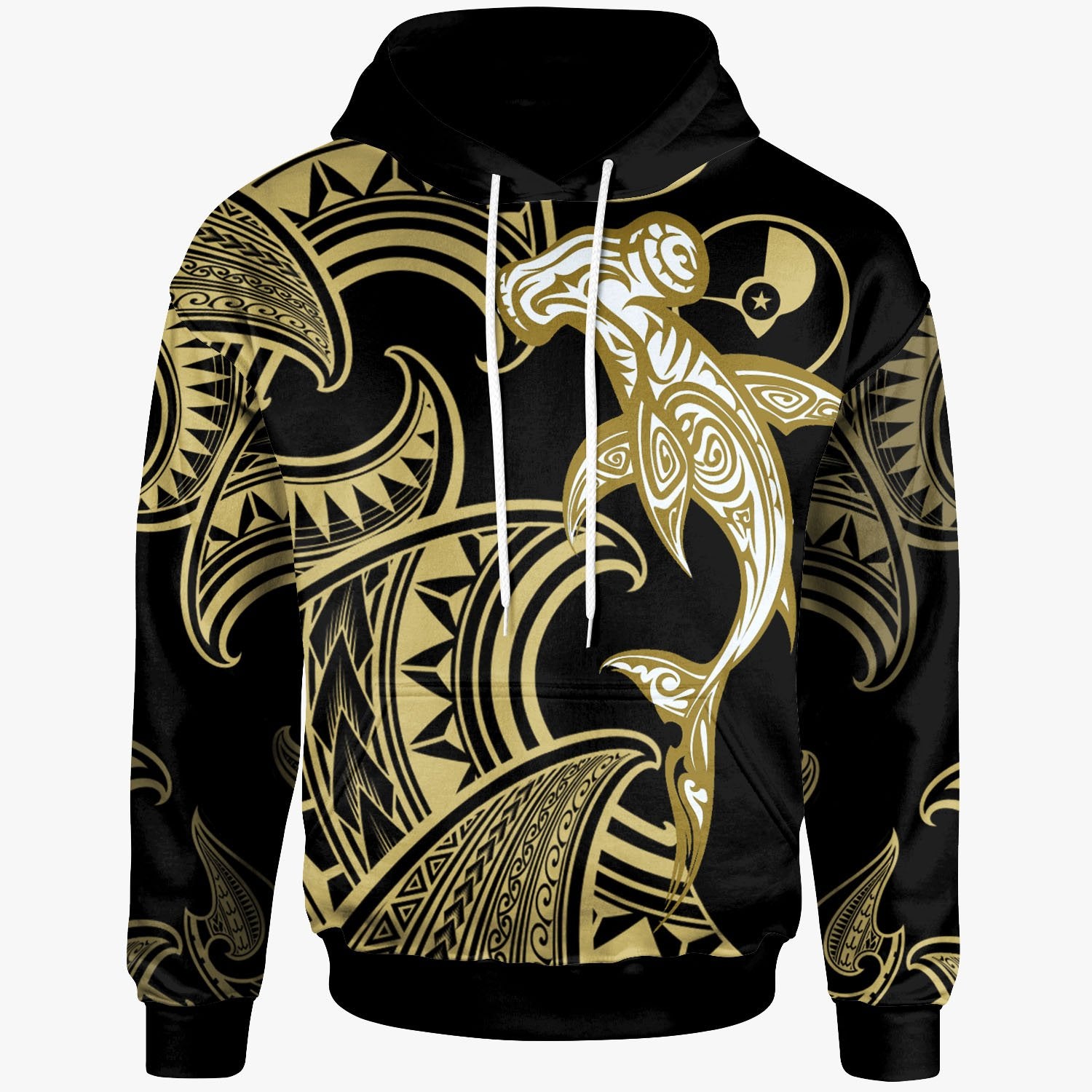 Yap  Hoodie – Hammerhead Shark Tribal Pattern – BN20