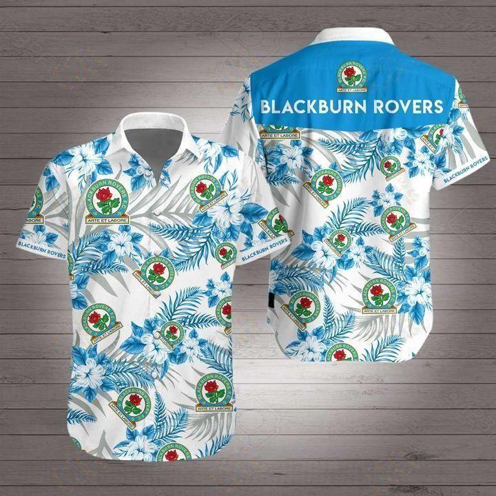 Beach Shirt Blackburn Rovers Football Club Hawaiian Shirt White Men Women Beach Wear Short Sleeve Hawaii Shirt