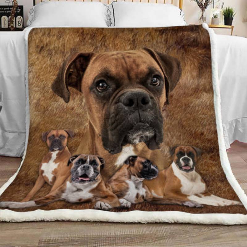 Boxer Dog Sherpa Blanket JR1301 67O50