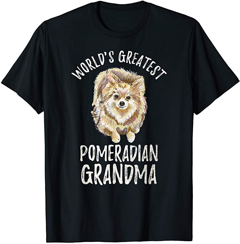 World’s Greatest Pomeranian Grandma Funny Pom Puppy Lover T-Shirt