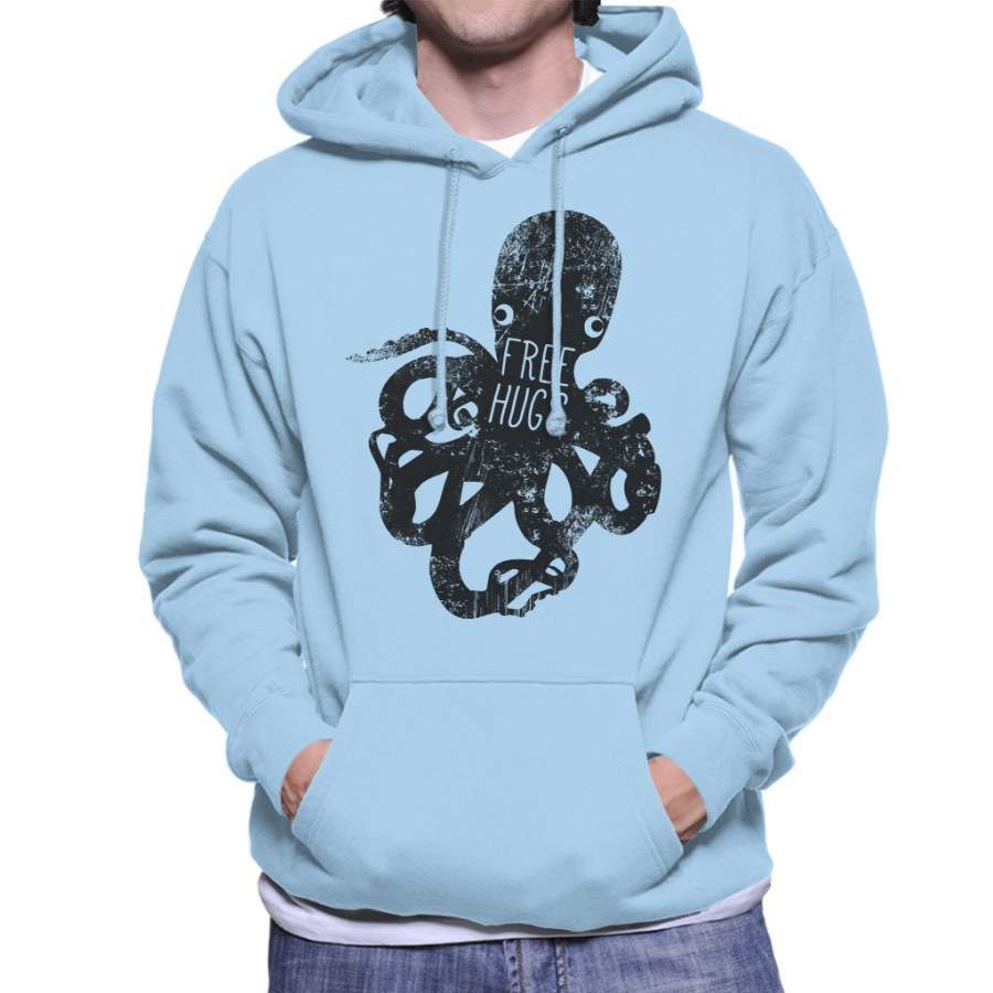 Dark Octopus Free Hugs Men’s Hooded Sweatshirt